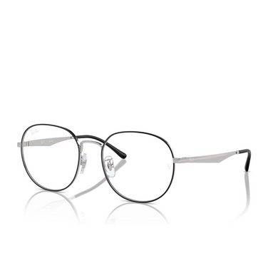 Ray-Ban RX6517D Eyeglasses 2983 black on silver - three-quarters view