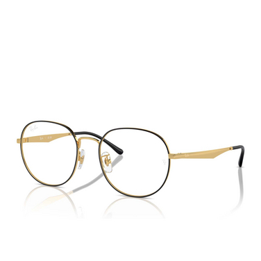 Ray-Ban RX6517D Eyeglasses 2991 black on gold - three-quarters view