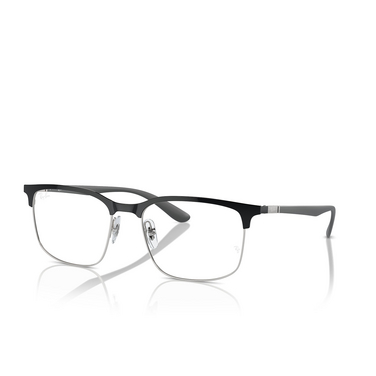 Ray-Ban RX6518 Eyeglasses 3163 black on silver - three-quarters view