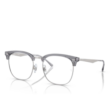 Lunettes de vue Ray-Ban RX7318D 8326 transparent grey on silver - Vue trois quarts