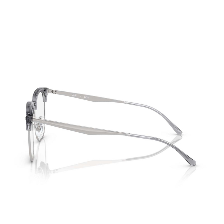 Lunettes de vue Ray-Ban RX7318D 8326 transparent grey on silver - 3/4