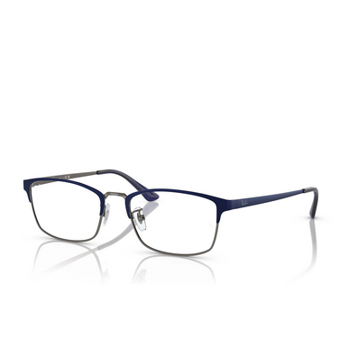 Ray-Ban RX8772D Eyeglasses 1241 dark blue on gunmetal - three-quarters view