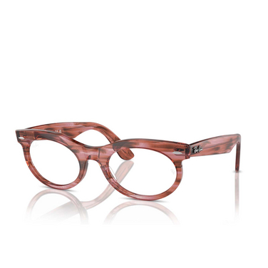 Ray-Ban WAYFARER OVAL Eyeglasses 8363 striped transparent pink - three-quarters view