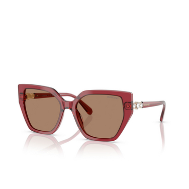 Lunettes de soleil Swarovski SK6016 105573 transparent burgundy - Vue trois quarts