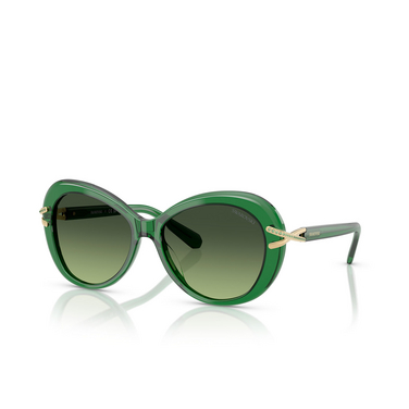 Gafas de sol Swarovski SK6026 10642A transparent green - Vista tres cuartos