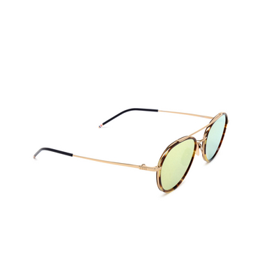 Thom Browne UES801A Sunglasses 215 med brown - three-quarters view