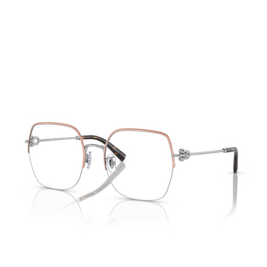 Tiffany TF1153D Eyeglasses 6192 pink on silver - three-quarters view