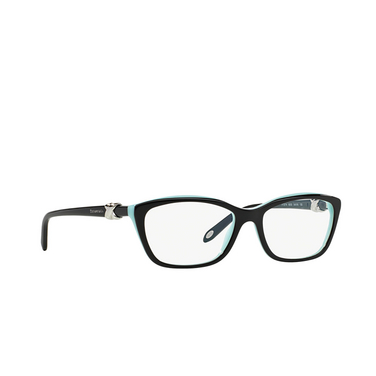 Tiffany TF2074 Eyeglasses 8055 black on tiffany blue - three-quarters view