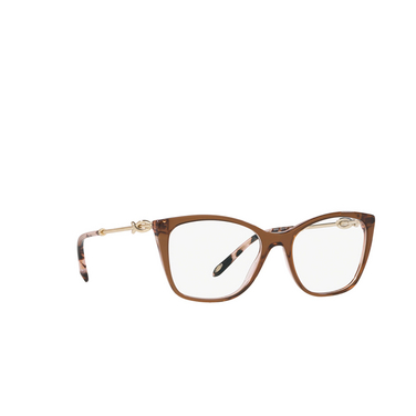 Tiffany TF2160B Eyeglasses 8255 brown on pink grey - three-quarters view