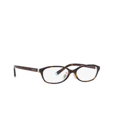 Tiffany TF2182D Eyeglasses 8134 havana on tiffany blue - three-quarters view