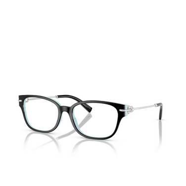 Tiffany TF2262 Eyeglasses 8055 black on tiffany blue - three-quarters view