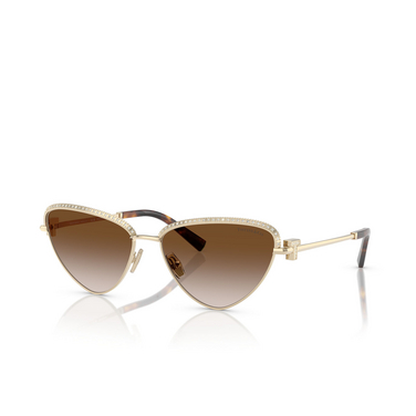 Tiffany TF3107KB Sunglasses 62123B pale gold plated - three-quarters view