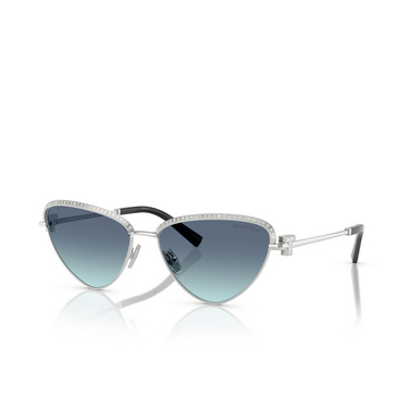 Tiffany TF3107KB Sunglasses 62139S silver gold plated - three-quarters view