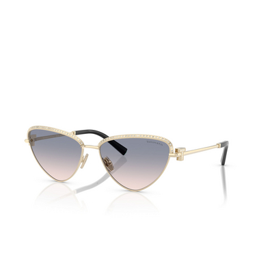 Tiffany TF3107KB Sunglasses 622116 pale gold plated - three-quarters view