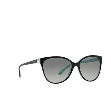 Tiffany TF4089B Sunglasses 80553C black on tiffany blue - three-quarters view
