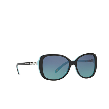 Tiffany TF4121B Sunglasses 80559S black on tiffany blue - three-quarters view