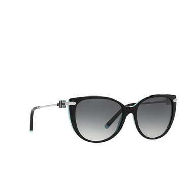 Tiffany TF4178 Sunglasses 8055T3 black on tiffany blue - three-quarters view