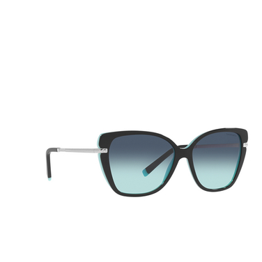Tiffany TF4190 Sunglasses 80559S black on tiffany blue - three-quarters view