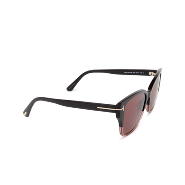 Tom Ford ELSA Sunglasses 48Z shiny dark brown - three-quarters view