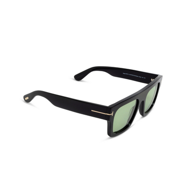 Lunettes de soleil Tom Ford FAUSTO 01N shiny black - Vue trois quarts