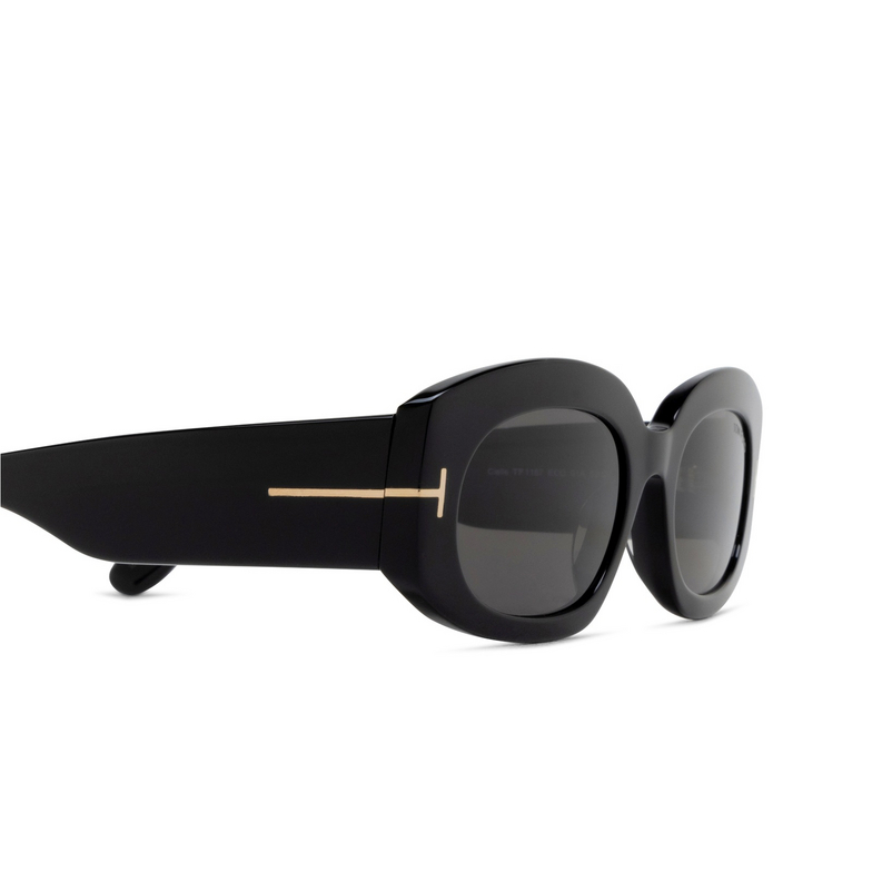 Lunettes de soleil Tom Ford FT1187 01A shiny black - 3/4