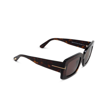 Tom Ford BRIGITTA Sunglasses 52E dark havana - three-quarters view