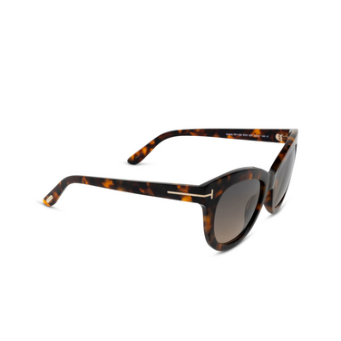 Gafas de sol Tom Ford ODETTE 52F dark havana - Vista tres cuartos