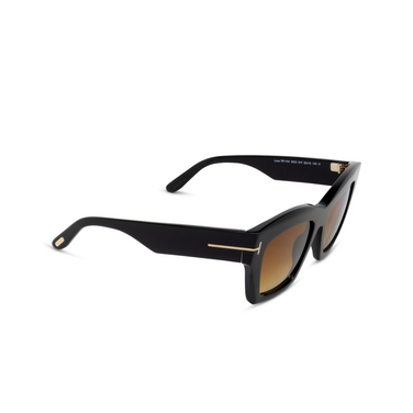 Tom Ford LUNA Sunglasses 01F shiny black - three-quarters view