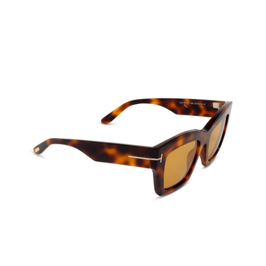 Tom Ford LUNA Sunglasses 53E blonde havana - three-quarters view