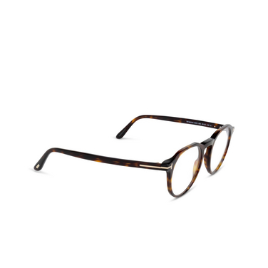 Gafas graduadas Tom Ford FT5833-B 052 havana / monocolor / dark havana - Vista tres cuartos