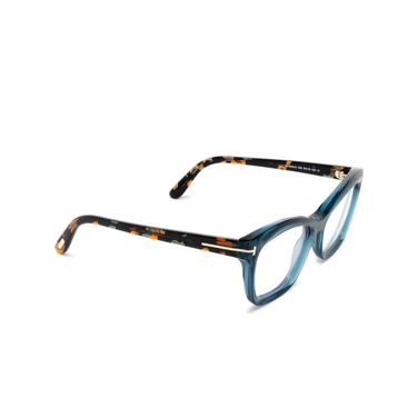 Lunettes de vue Tom Ford FT5909-B 092 shiny turquoise - Vue trois quarts