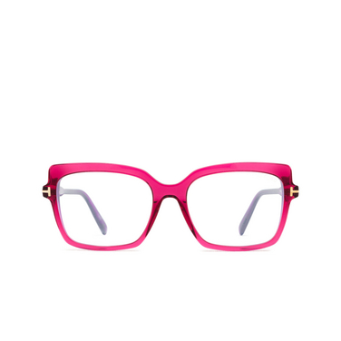Lunettes de vue Tom Ford FT5947-B 075 shiny dark fuxia - Vue de face