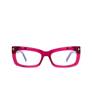 Lunettes de vue Tom Ford FT5966-B 075 shiny dark fuxia - Vue de face