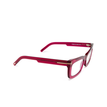 Lunettes de vue Tom Ford FT5966-B 075 shiny dark fuxia - Vue trois quarts