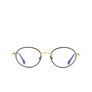 Tom Ford FT5973-B Eyeglasses 050 shiny dark brown / shiny deep gold - front view