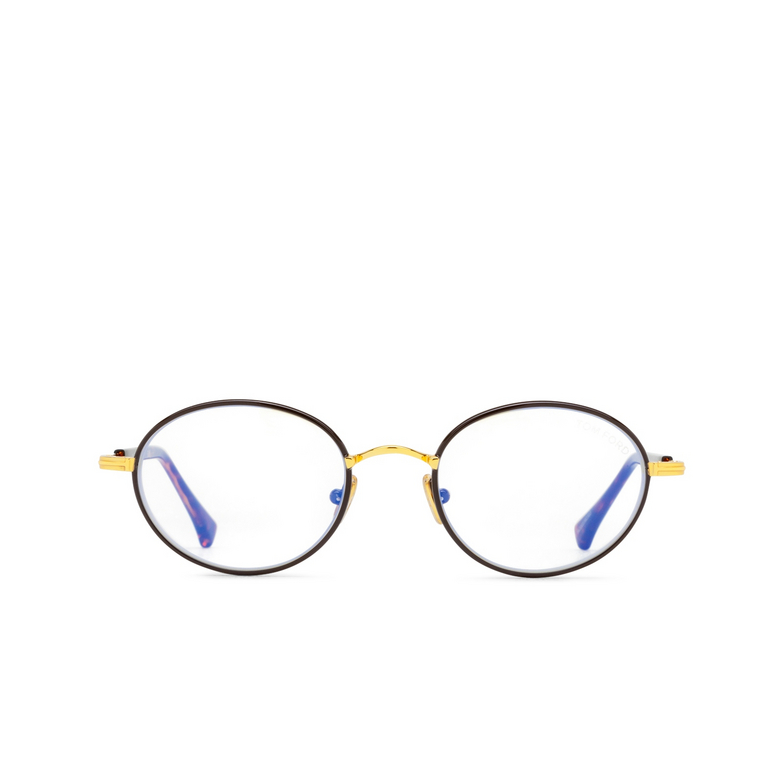Tom Ford FT5973-B Eyeglasses 050 shiny dark brown / shiny deep gold - 1/4