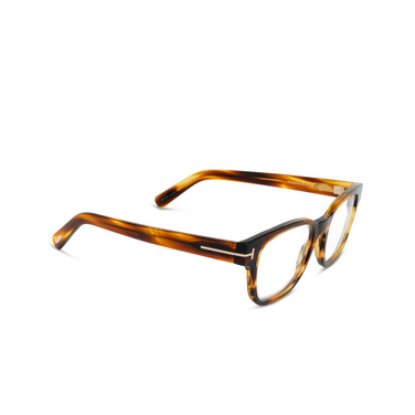 Tom Ford FT5977-B Eyeglasses 050 shiny dark brown - three-quarters view