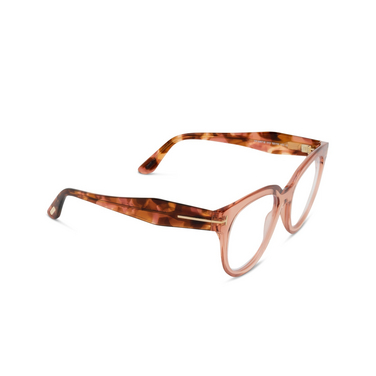 Tom Ford FT5987-B 072 shiny light pink / coloured havana - Vue trois quarts