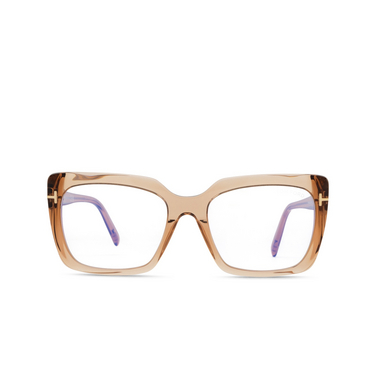 Lunettes de vue Tom Ford FT5992-B 045 shiny light brown - Vue de face