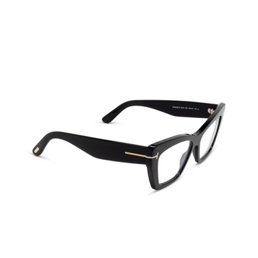 Gafas graduadas Tom Ford FT6026-B 001 shiny black - Vista tres cuartos