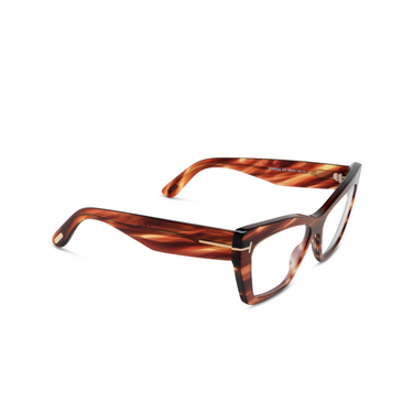 Gafas graduadas Tom Ford FT6026-B 054 red havana - Vista tres cuartos