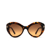 Lunettes de soleil Tom Ford GUINEVERE 52F dark havana - Vignette du produit 1/4