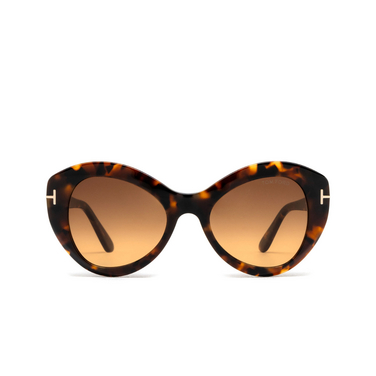 Tom Ford GUINEVERE Sunglasses 52F dark havana - front view