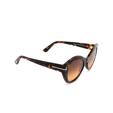Tom Ford GUINEVERE Sunglasses 52F dark havana - three-quarters view