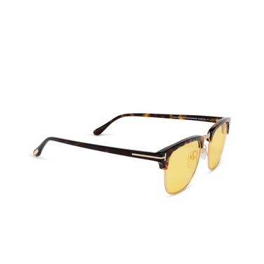 Tom Ford HENRY Sunglasses 52E dark havana - three-quarters view