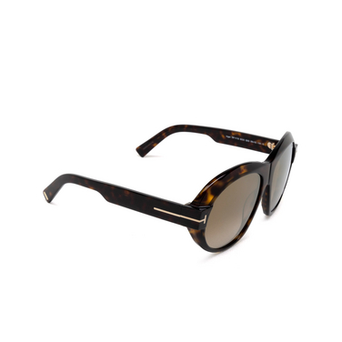 Tom Ford INGER Sunglasses 52G dark havana - three-quarters view