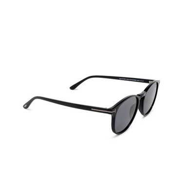 Tom Ford LEWIS Sunglasses 01D shiny black - three-quarters view