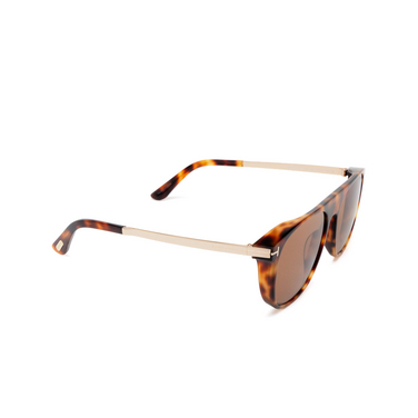 Lunettes de soleil Tom Ford LIONEL-02 55E coloured havana - Vue trois quarts