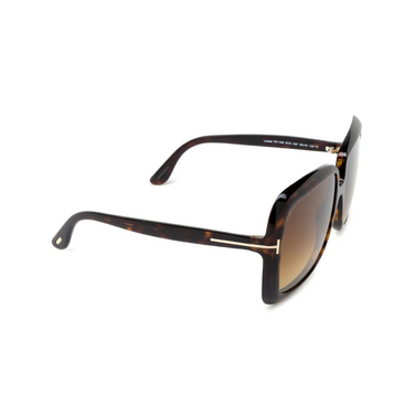 Tom Ford LORELAI Sunglasses 52F dark havana - three-quarters view