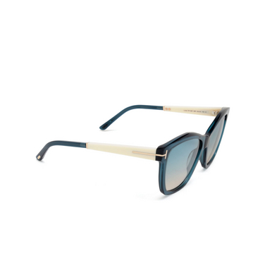 Tom Ford LUCIA Sunglasses 90P shiny blue - three-quarters view